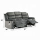Lesy Manual Motion Recliner Sofa | 3 Seater Soft Gray Corduroy & Velvet