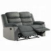 Lesy Manual Motion Recliner Loveseat Foam Fill | Gray Corduroy & Velvet