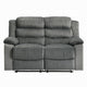 Lesy Manual Motion Recliner Loveseat Foam Fill | Gray Corduroy & Velvet