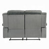 Lesy Manual Motion Recliner Loveseat Foam Fill | Gray Corduroy & Velvet