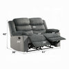 Lesy Manual Motion Recliner Loveseat Foam Fill | Gray Corduroy & Velvet