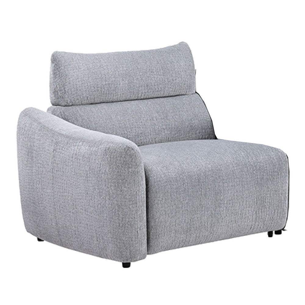 Falo Modular Power Motion Left Recliner Chair | Foam Light Gray Chenille