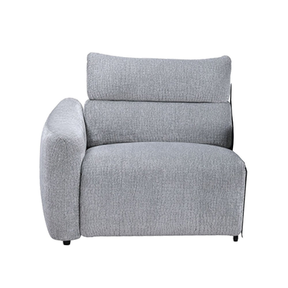 Falo Modular Power Motion Left Recliner Chair | Foam Light Gray Chenille