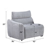 Falo Modular Power Motion Left Recliner Chair | Foam Light Gray Chenille