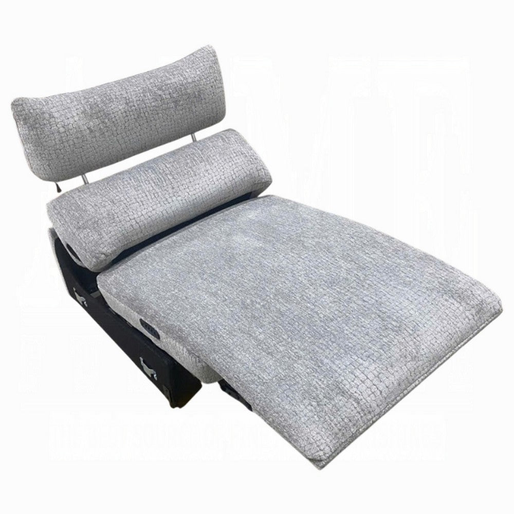 Falo Modular Power Motion Recliner Armless Chair | Light Gray Chenille