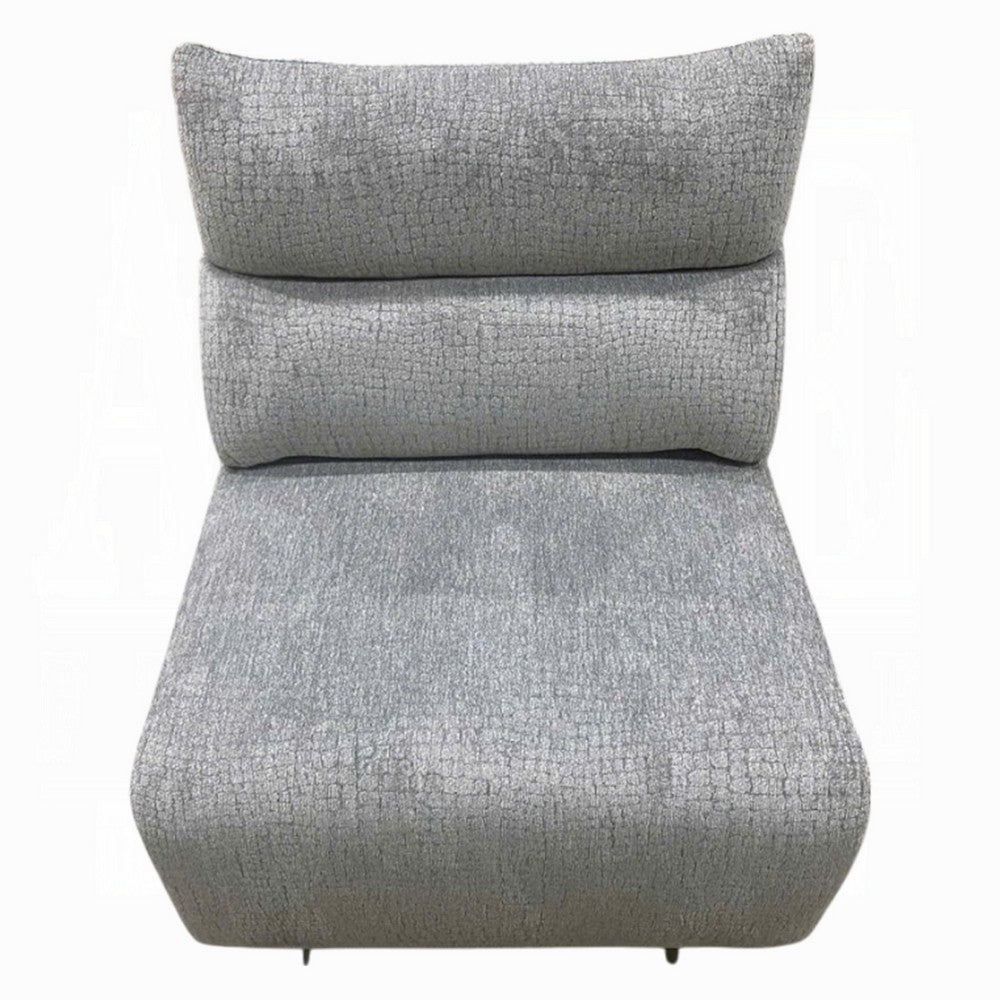 Falo Modular Power Motion Recliner Armless Chair | Light Gray Chenille