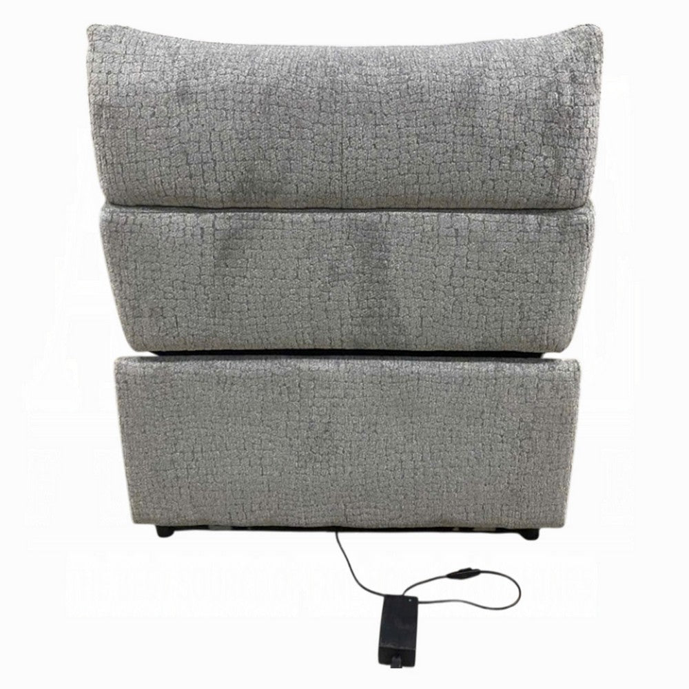 Falo Modular Power Motion Recliner Armless Chair | Light Gray Chenille