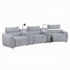 Falo Modular Power Motion Recliner Armless Chair | Light Gray Chenille