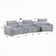 Falo Modular Power Motion Recliner Armless Chair | Light Gray Chenille