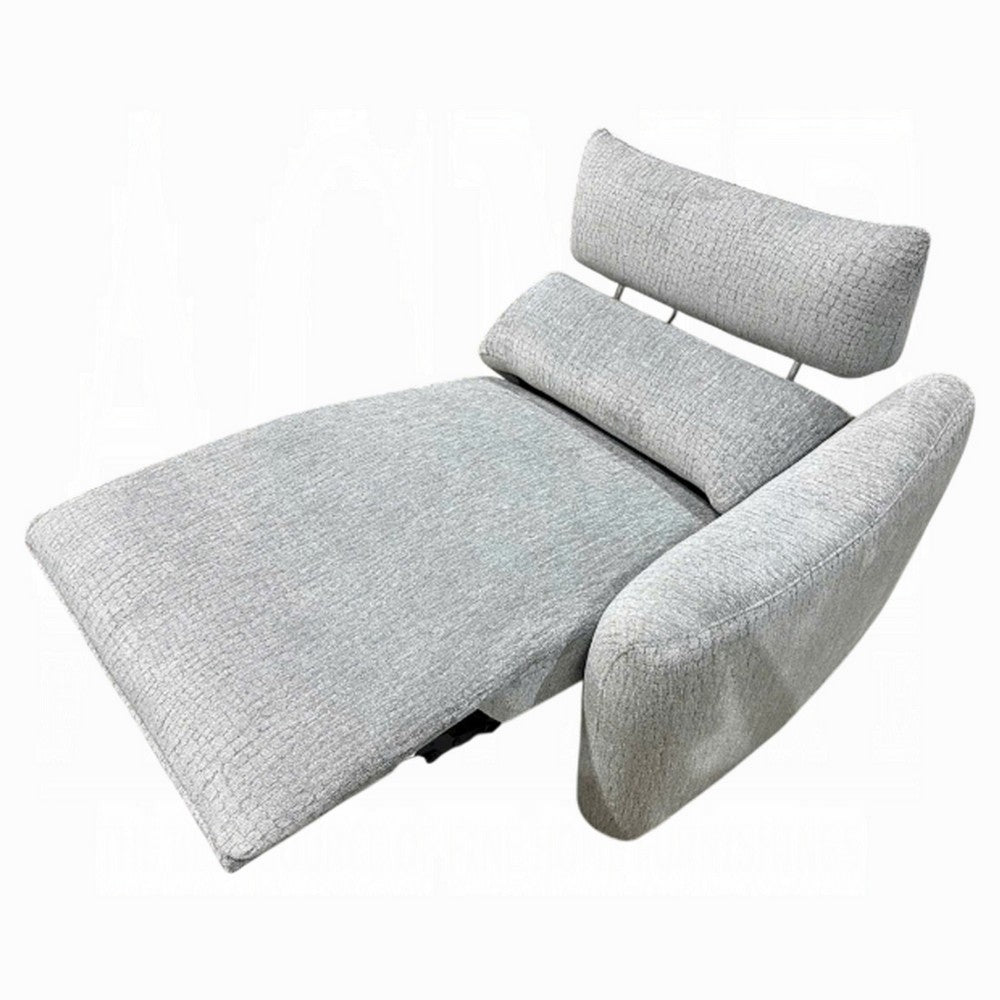 Falo Modular Power Motion Right Recliner Chair | Foam Light Gray Chenille