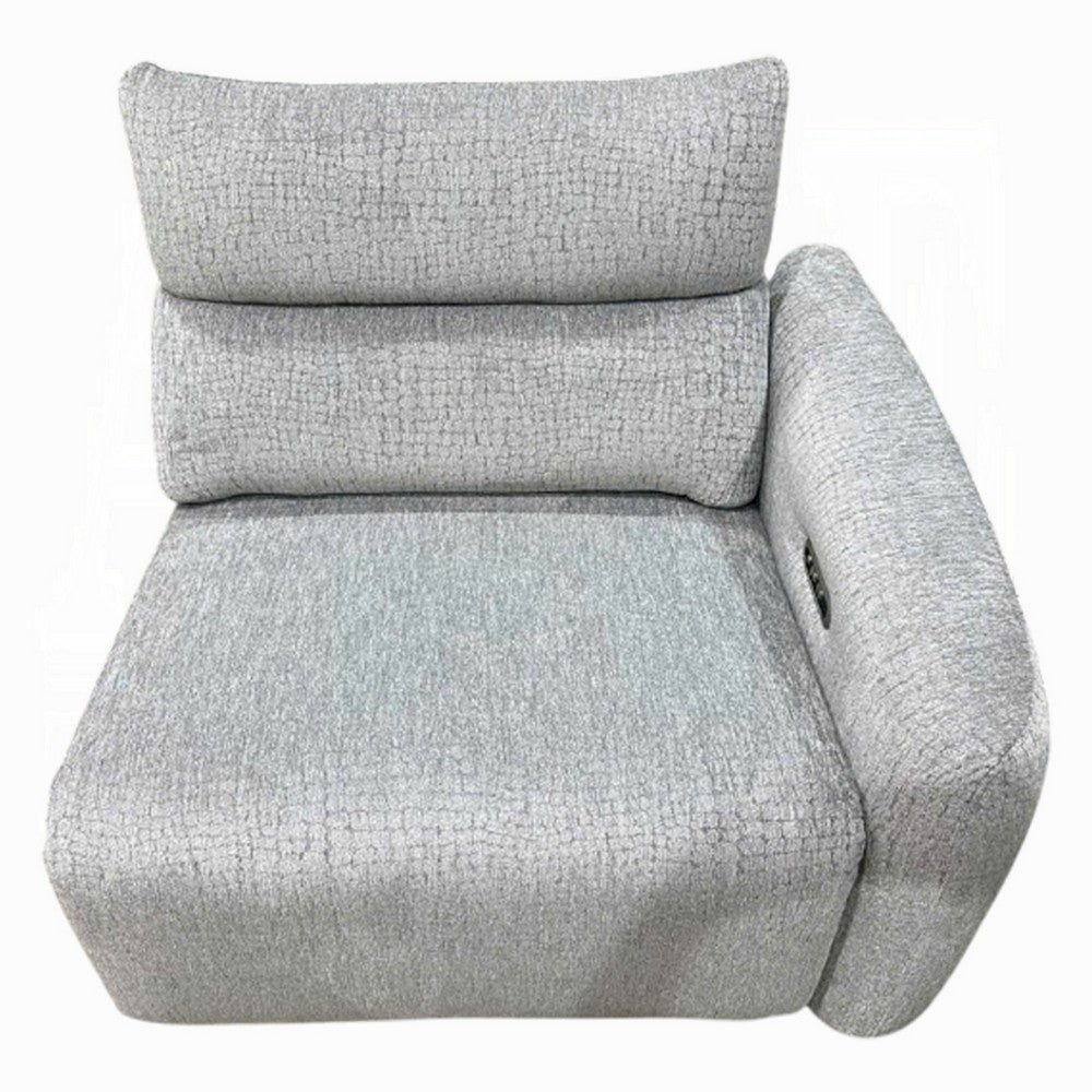 Falo Modular Power Motion Right Recliner Chair | Foam Light Gray Chenille