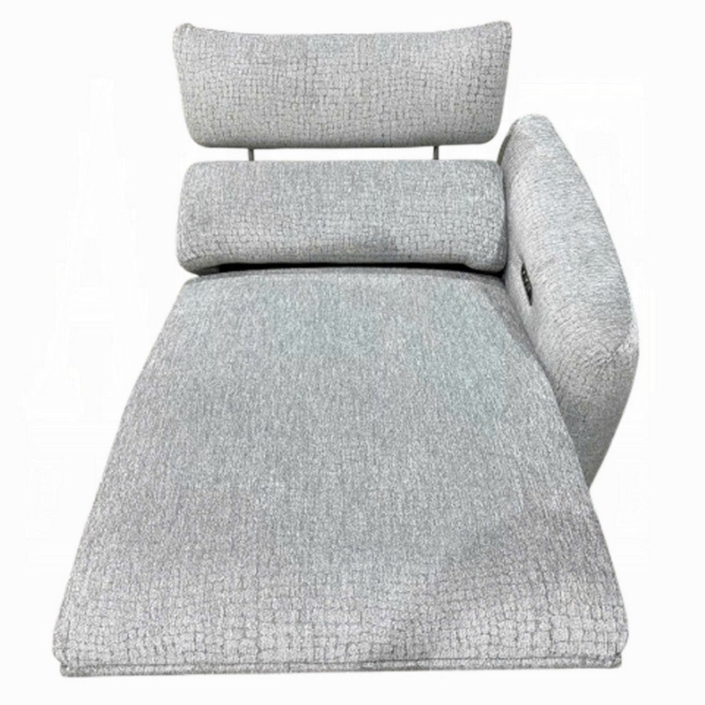 Falo Modular Power Motion Right Recliner Chair | Foam Light Gray Chenille