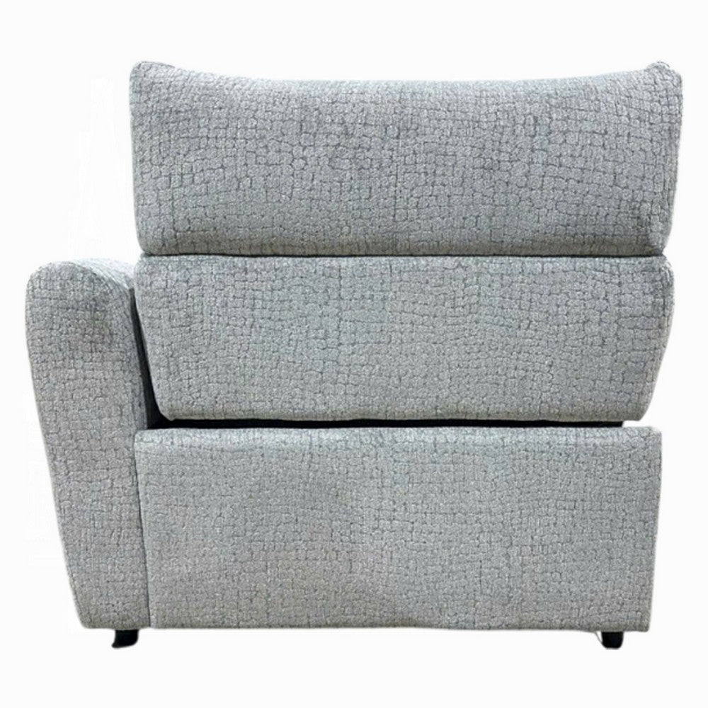 Falo Modular Power Motion Right Recliner Chair | Foam Light Gray Chenille