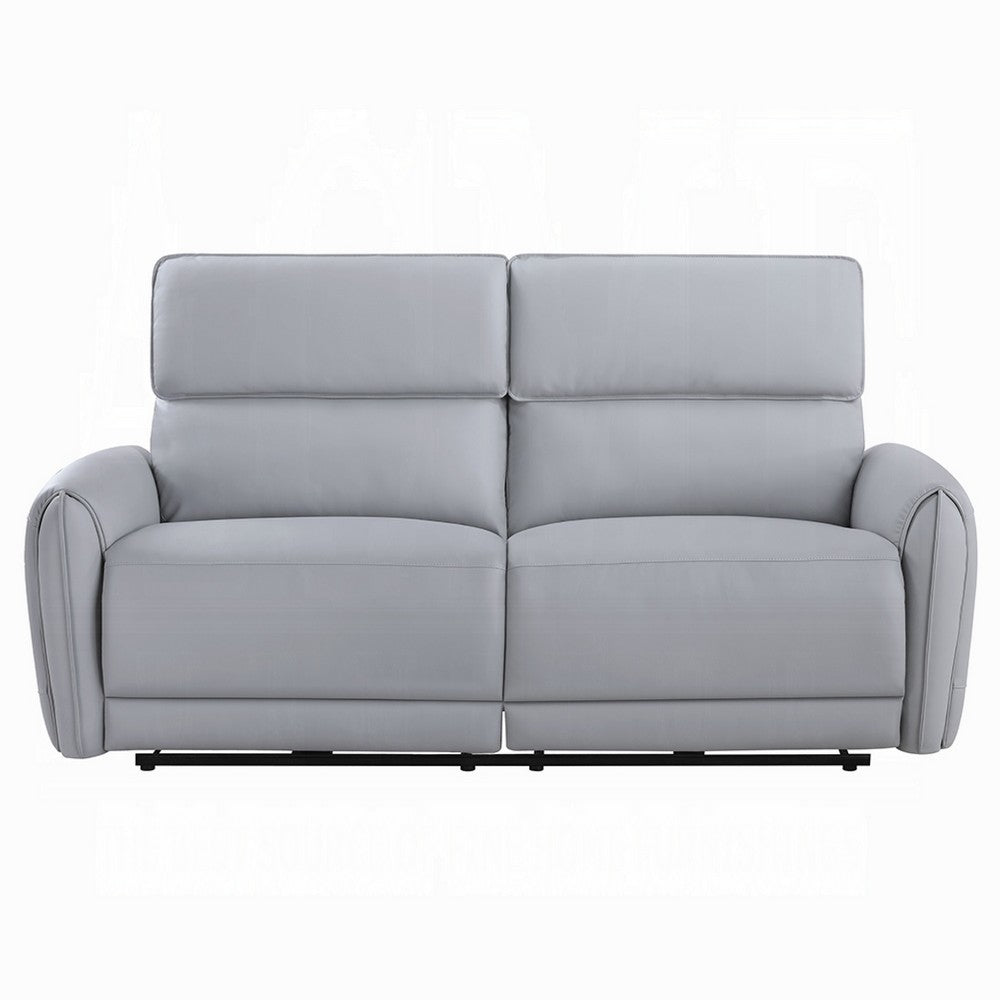 Jero Power Motion Recliner Sofa | 2 Seater | USB Port | Gray Faux Leather