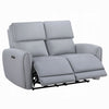 Jero Power Motion Recliner Loveseat | USB Port | Light Gray Faux Leather