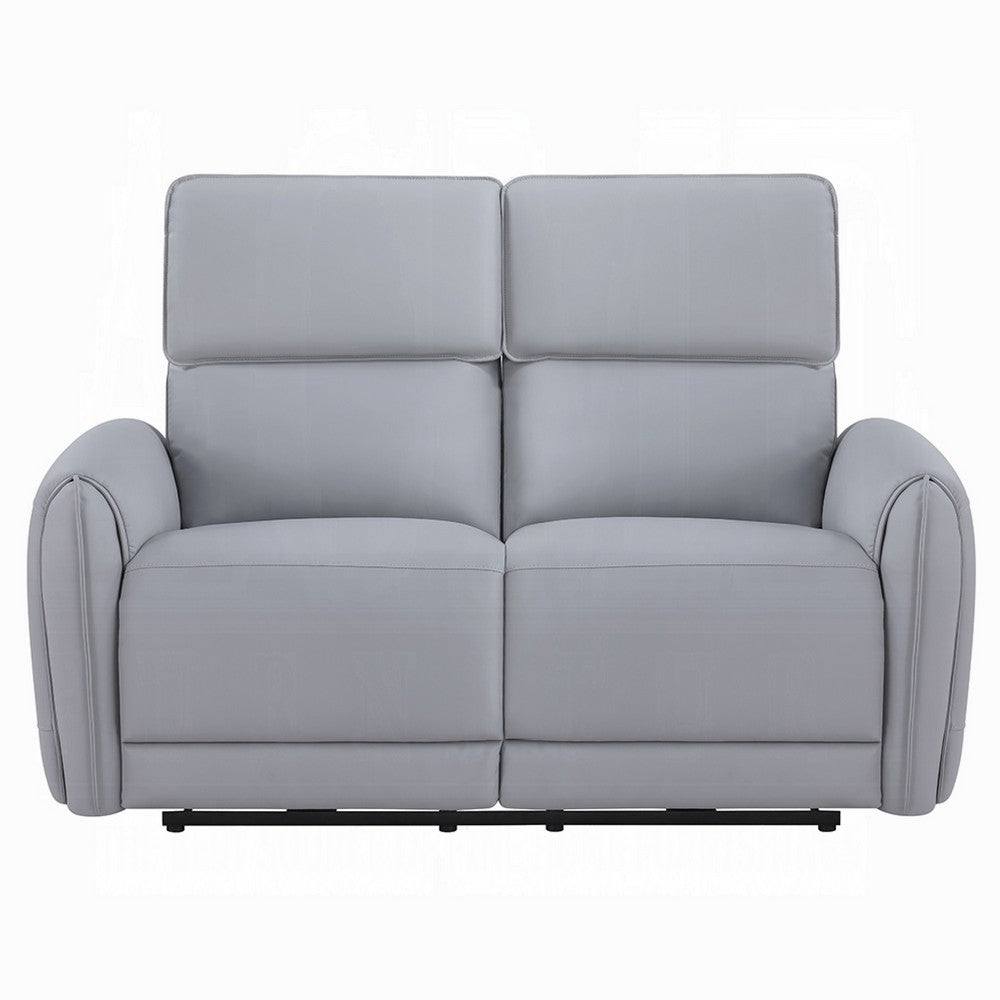 Jero Power Motion Recliner Loveseat | USB Port | Light Gray Faux Leather