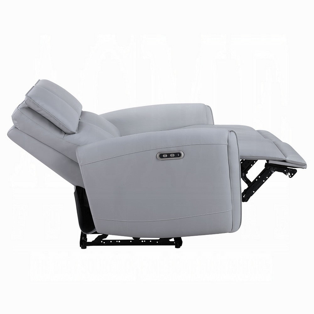 Jero Power Motion Recliner Loveseat | USB Port | Light Gray Faux Leather
