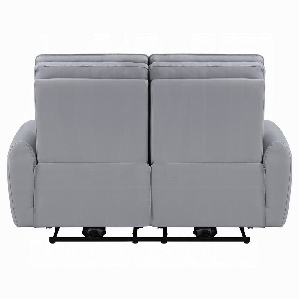 Jero Power Motion Recliner Loveseat | USB Port | Light Gray Faux Leather