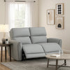 Jero Power Motion Recliner Loveseat | USB Port | Light Gray Faux Leather