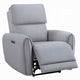 Jero Power Motion Recliner Armchair with USB Port | Light Gray Faux Leather