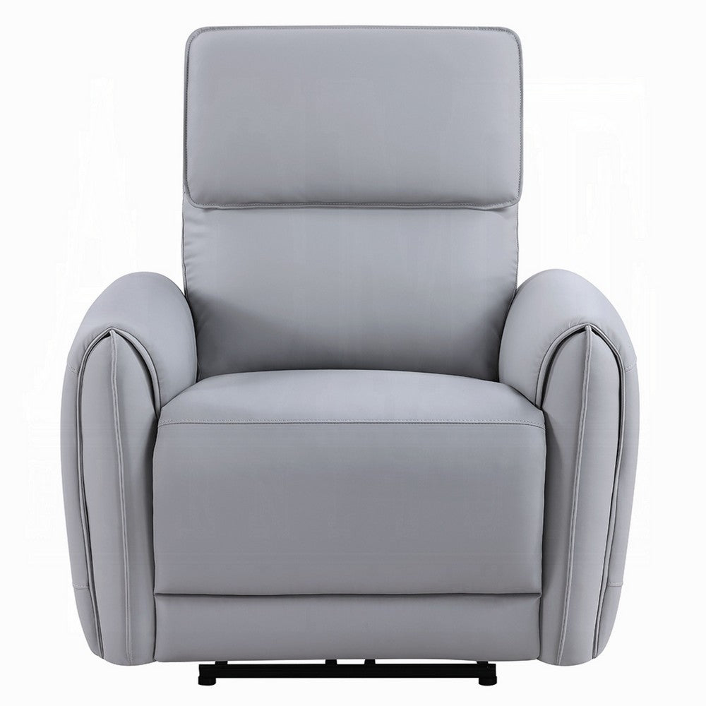 Jero Power Motion Recliner Armchair with USB Port | Light Gray Faux Leather