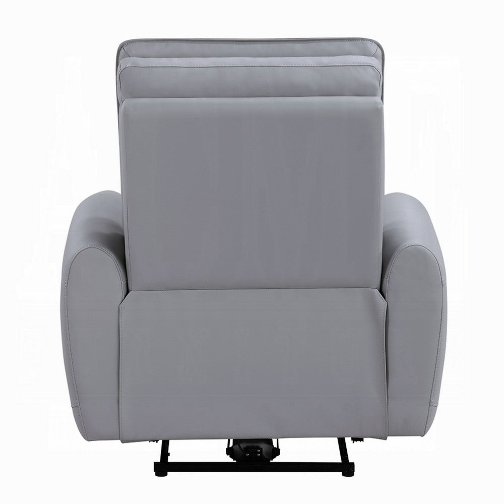 Jero Power Motion Recliner Armchair with USB Port | Light Gray Faux Leather