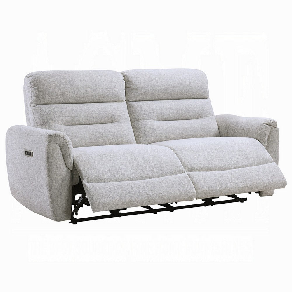 Tres Power Motion Recliner Sofa with USB Port | 2 Seater | Gray Chenille