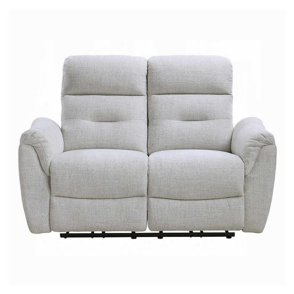 Tres Power Motion Recliner Loveseat with USB Port | Foam Fill Gray Chenille