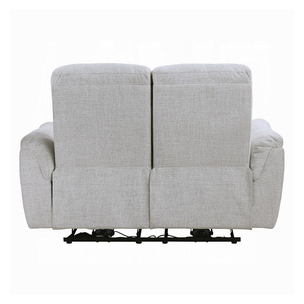 Tres Power Motion Recliner Loveseat with USB Port | Foam Fill Gray Chenille