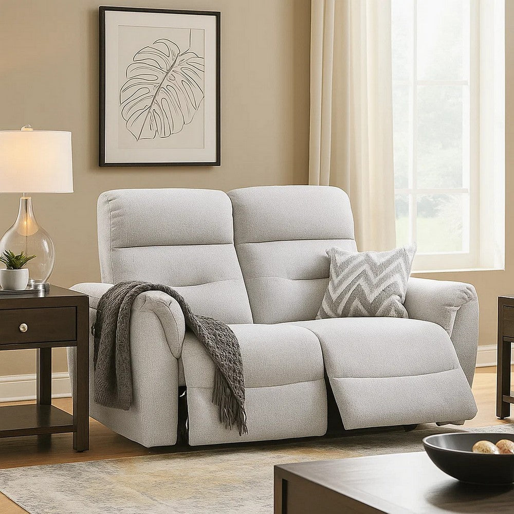 Tres Power Motion Recliner Loveseat with USB Port | Foam Fill Gray Chenille