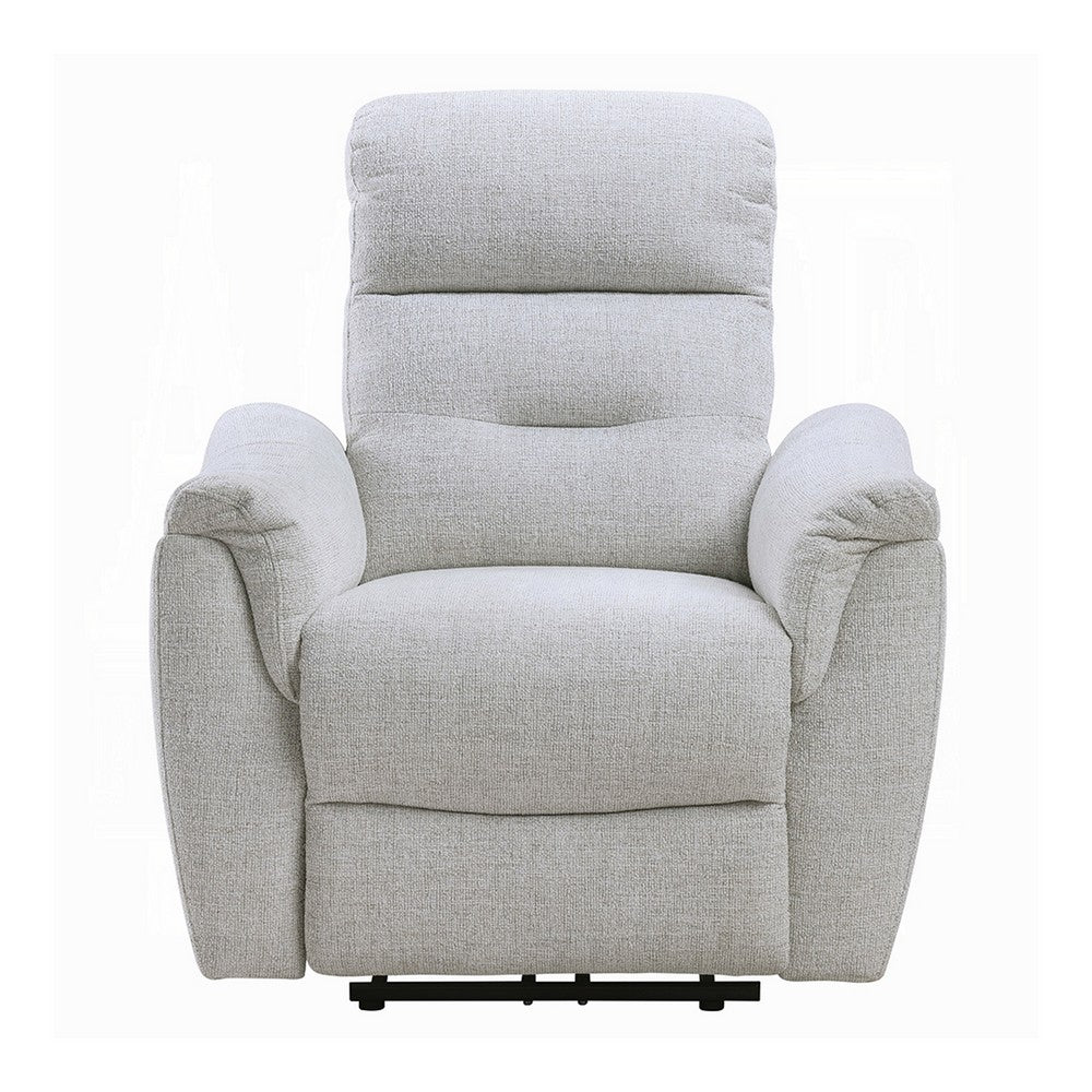Tres Power Motion Recliner Chair with USB Port | Foam Fill Gray Chenille