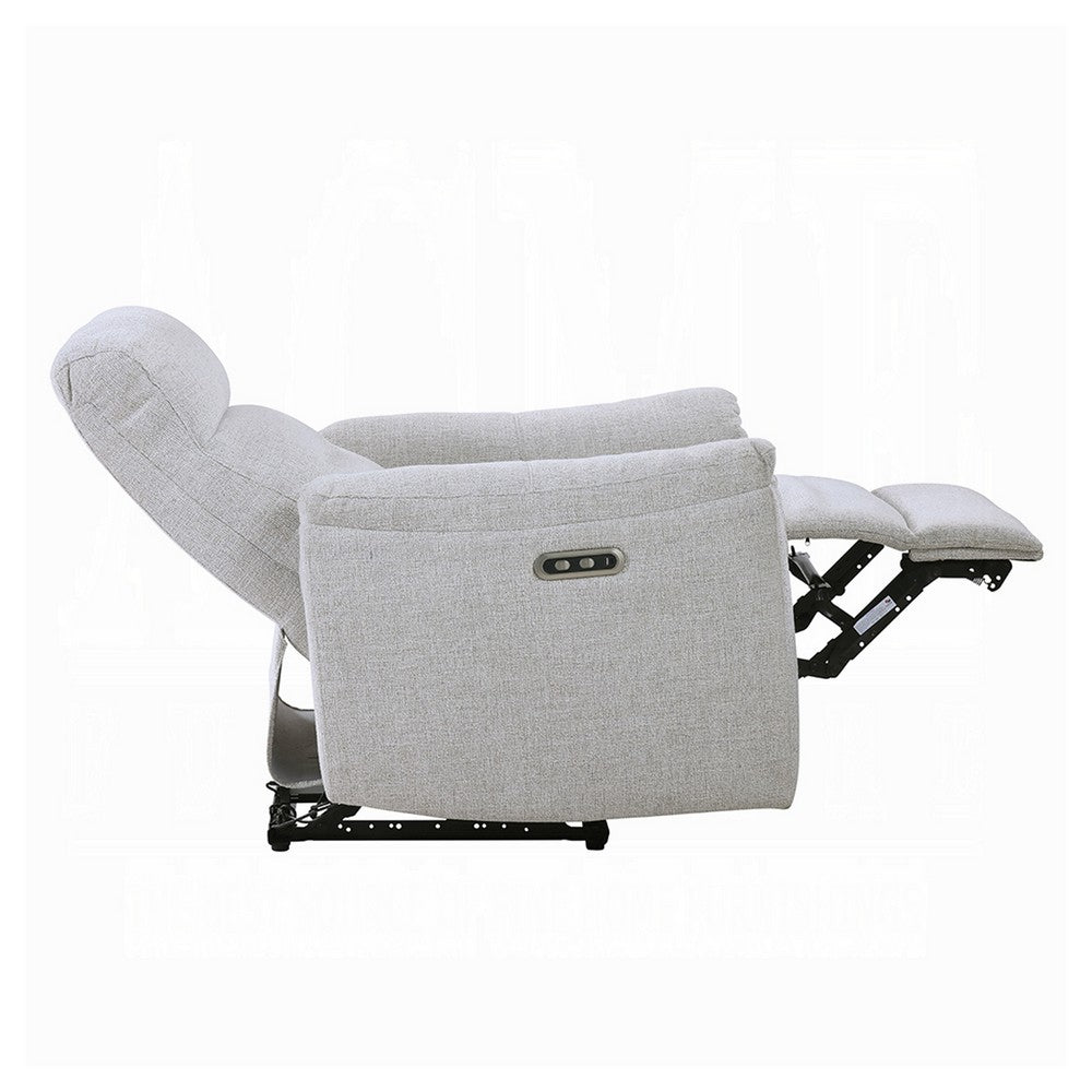Tres Power Motion Recliner Chair with USB Port | Foam Fill Gray Chenille