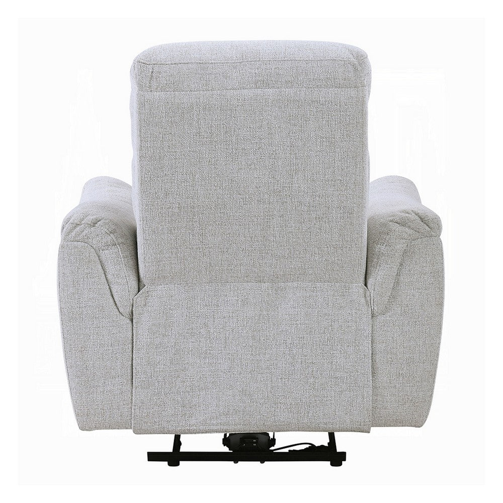 Tres Power Motion Recliner Chair with USB Port | Foam Fill Gray Chenille