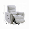 Tres Power Motion Recliner Chair with USB Port | Foam Fill Gray Chenille