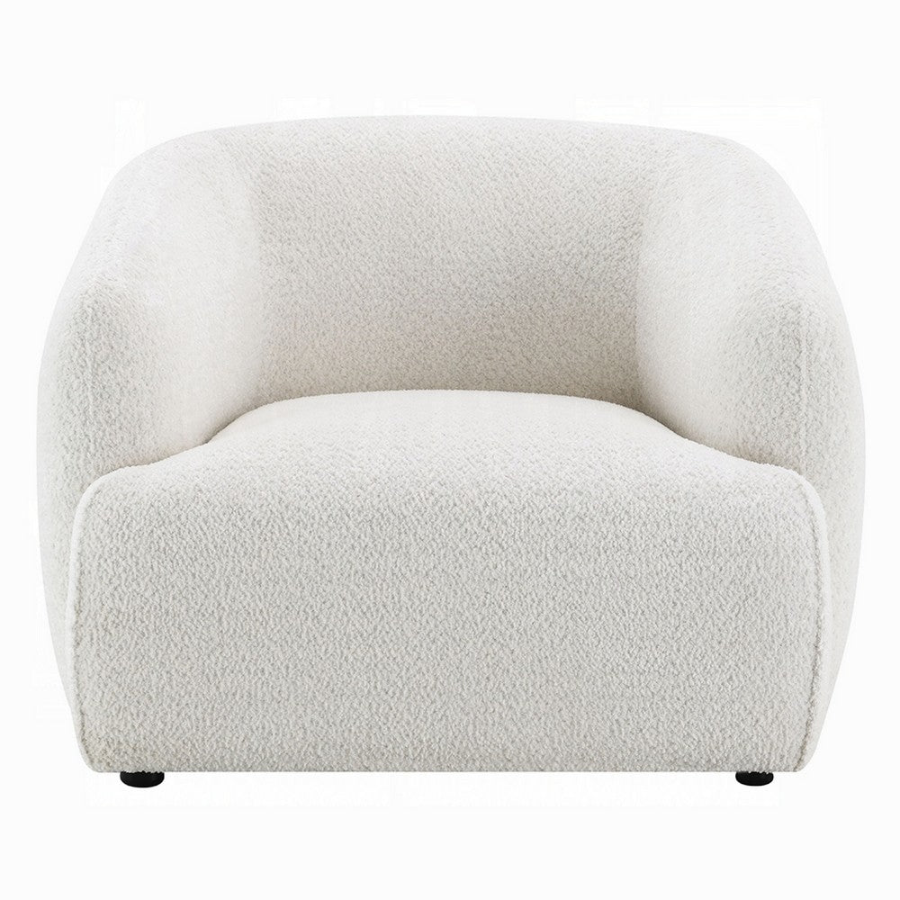 Luci Accent Barrel Chair | Foam Fill Cushions | Shimmer White Chenille