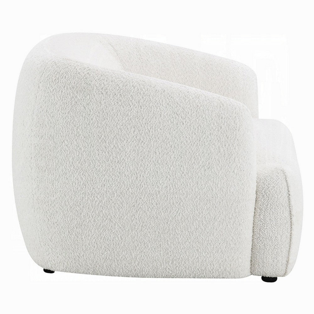 Luci Accent Barrel Chair | Foam Fill Cushions | Shimmer White Chenille