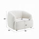Luci Accent Barrel Chair | Foam Fill Cushions | Shimmer White Chenille