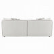 Yoda Sofa with 4 Throw Pillows | Foam Beige Chenille | Brown Trim 91"