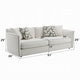 Yoda Sofa with 4 Throw Pillows | Foam Beige Chenille | Brown Trim 91"