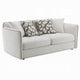 Yoda Loveseat with 4 Pillows | Foam Beige Chenille | Brown Trim | 73"