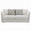 Yoda Loveseat with 4 Pillows | Foam Beige Chenille | Brown Trim | 73"