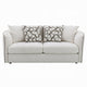 Yoda Loveseat with 4 Pillows | Foam Beige Chenille | Brown Trim | 73"