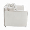 Yoda Loveseat with 4 Pillows | Foam Beige Chenille | Brown Trim | 73"
