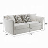 Yoda Loveseat with 4 Pillows | Foam Beige Chenille | Brown Trim | 73"