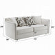 Yoda Loveseat with 4 Pillows | Foam Beige Chenille | Brown Trim | 73"