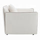 Yoda Accent Chair with Pillow | Foam Beige Chenille | Brown Trim