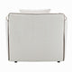 Yoda Accent Chair with Pillow | Foam Beige Chenille | Brown Trim