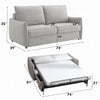 Jona Folding Back Sofa with Sleeper | Memory Foam Mattress | Beige Chenille