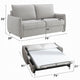 Jona Folding Back Sofa with Sleeper | Memory Foam Mattress | Beige Chenille
