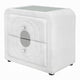 Kery Glass Top Nightstand | 2 Drawers | White Teddy Sherpa Upholstery